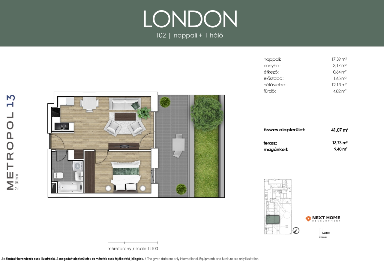 102 új építésű lakás alaprajza