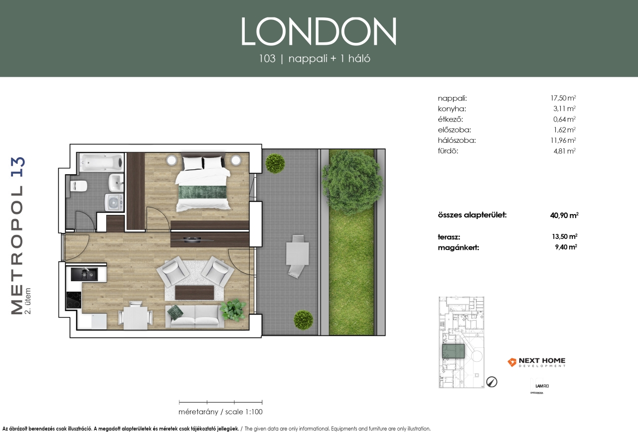 103 új építésű lakás alaprajza