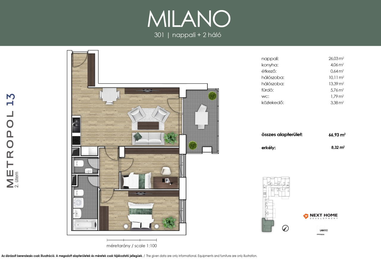 301 új építésű lakás alaprajza