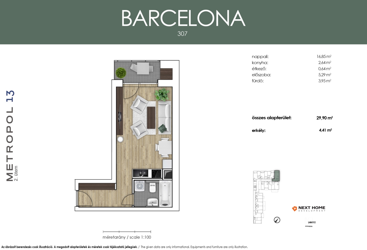 307 új építésű lakás alaprajza