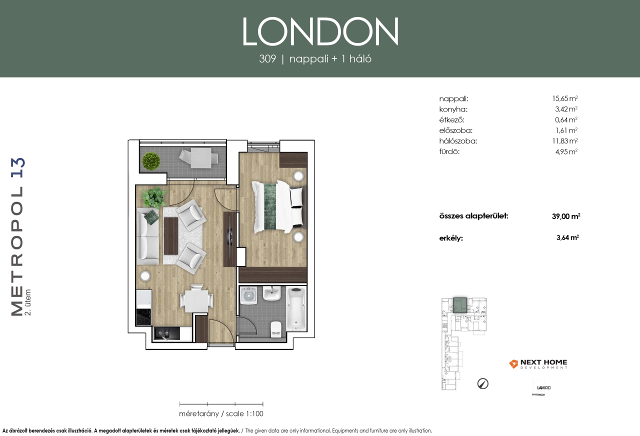 309 új építésű lakás alaprajza